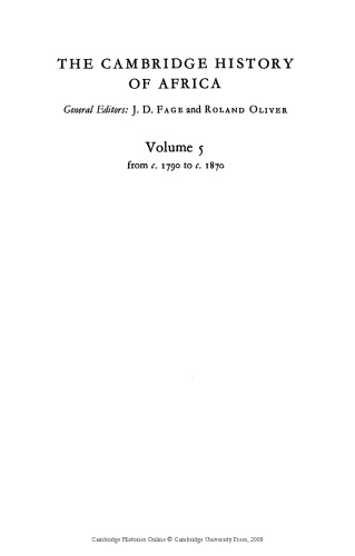 The Cambridge History of Africa (1790-1870)