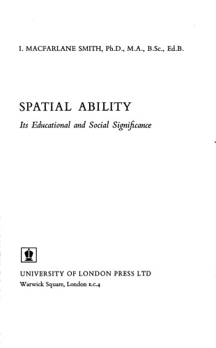 Spatial Ability: Its Educational and Social Significance