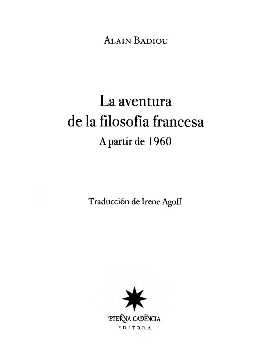La aventura de la filosofía francesa