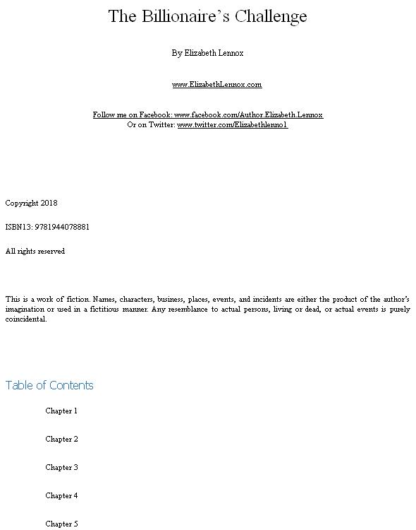 The Billionaire’s Challenge