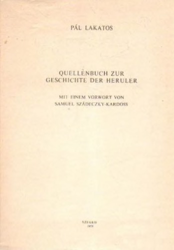 Quellenbuch zur Geschichte der Heruler
