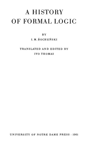 A History of Formal Logic (Classic Reprint)