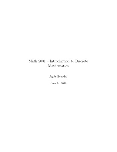 Math 2001: Introduction to Discrete Mathematics