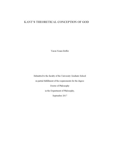 Kant’s Theoretical Conception of God