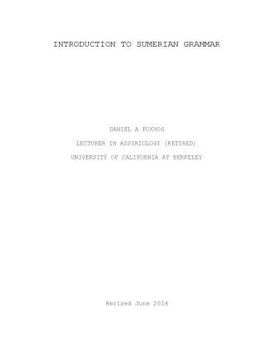 Introduction to Sumerian grammar