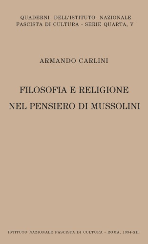 Filosofia e religione nel pensiero di Mussolini