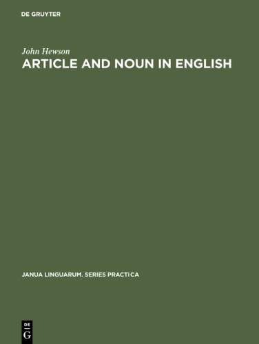 Article and Noun in English.