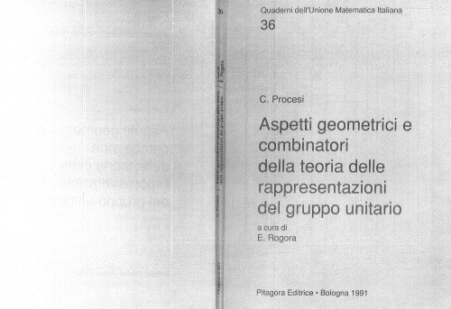 Aspetti geometrici e combinatori della teoria delle rappresentazioni del gruppo unitario