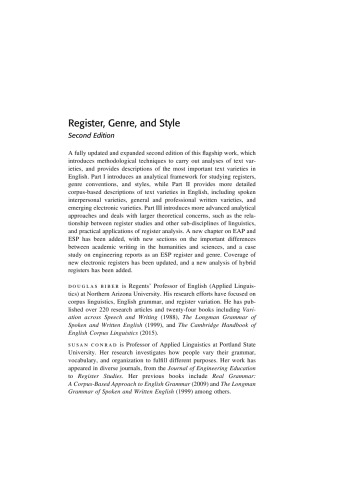 Register, Genre, and Style