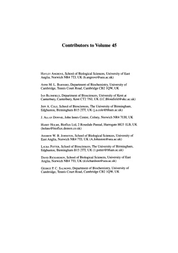 Advances in Microbial Physiology, Vol. 45