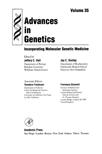 Advances in Genetics, Vol. 34
