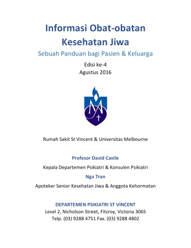 Informasi Obat-obatan Kesehatan Jiwa