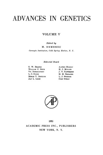 Advances in Genetics, Vol. 5