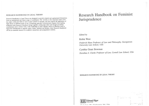 Research Handbook on Feminist Jurisprudence