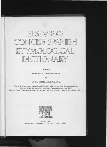 Elsevier’s Concise Spanish Etymological Dictionary
