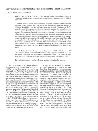 Early Jurassic (Toarcian) dinoflagellate cysts from the Timor Sea, Australia