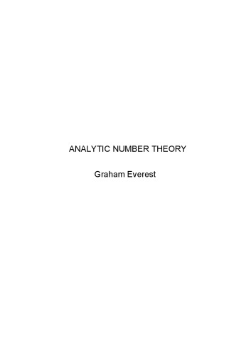 Analytic Number Theory