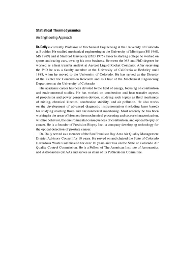 Statistical thermodynamics : an engineering approach