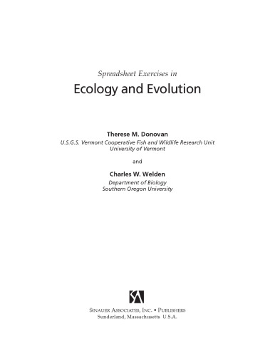 Spreadsheet Exercises in Ecology and Evolution