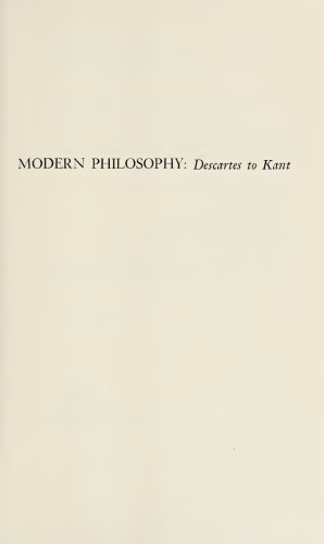 Modern Philosophy Descartes to Kant