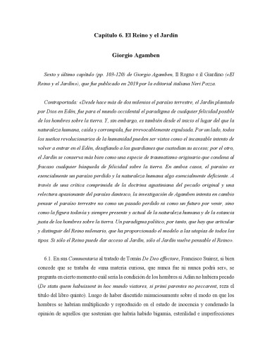 El Reino y el Jardín (capítulo 6)