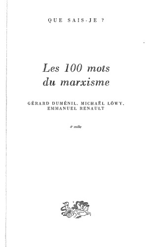 Les 100 Mots du Marxisme
