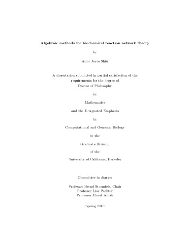 Algebraic methods for biochemical reaction network theory