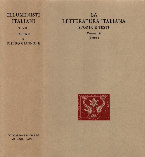 La letteratura italiana. Storia e testi. Illuministi italiani. Opere di Pietro Giannone