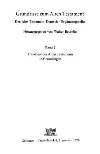 Theologie des Alten Testaments in Grundzugen
