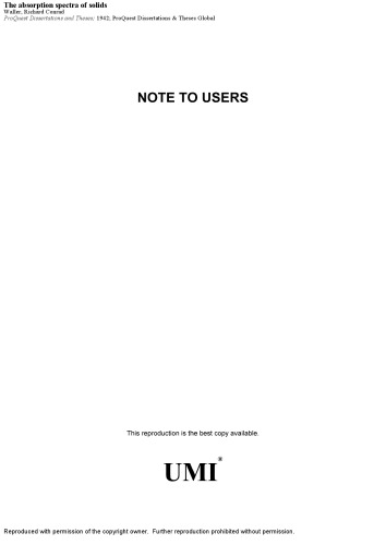 The absorption spectra of solids