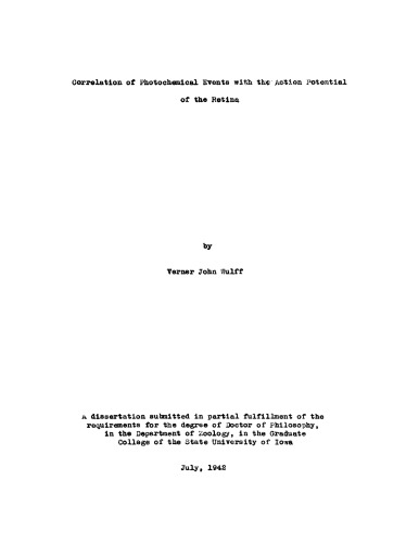 Correlation of photochemical events with the action potential of the retina