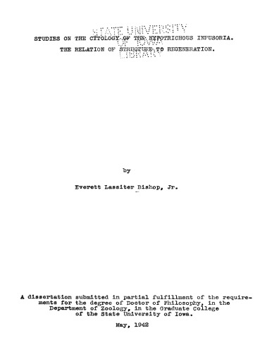 Studies on the cytology of the hypotrichous infusoria. The relation of structure to regeneration