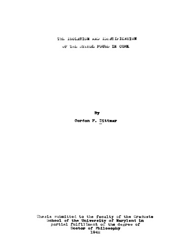 The isolation and identification of the sterol found in cork