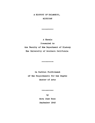 A history of Kalamazoo, Michigan