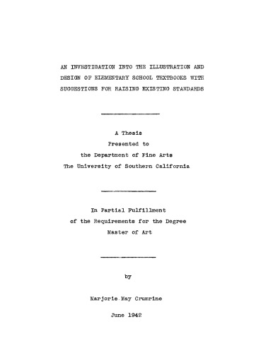 An investigation into the illustration and design of elementary school textbooks with suggestions for raising existing standards