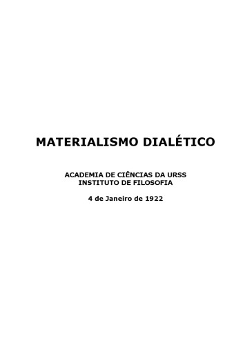Materialismo Dialético