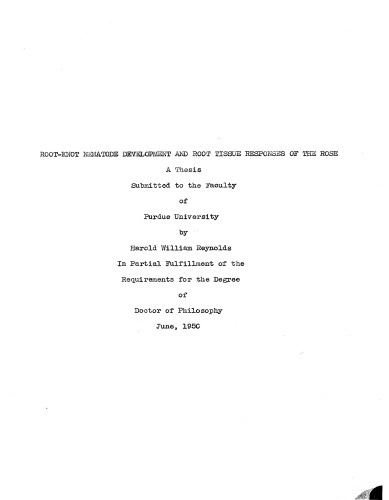 ROOT-KNOT NEMATODE DEVELOPMENT AND ROOT TISSUE RESPONSES OF THE ROSE