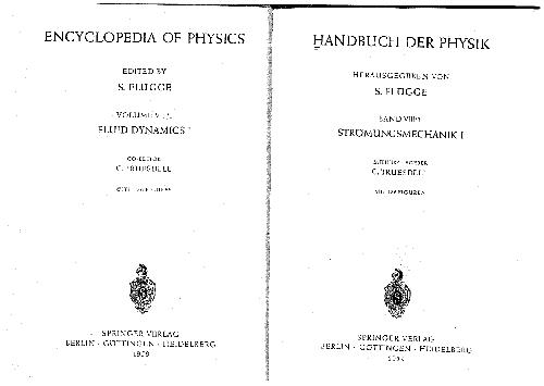 Handbuch der Physik. Strömungsmechanik 1