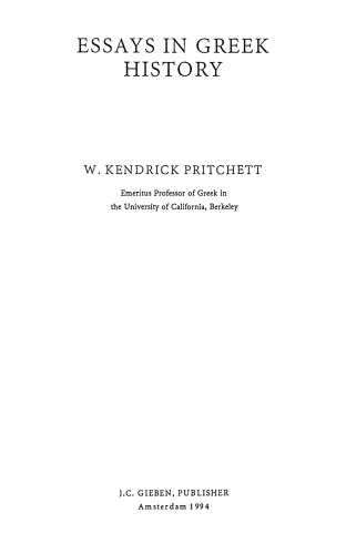 Essays in Greek History