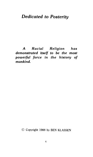 Ben Klassen letters vol. 1