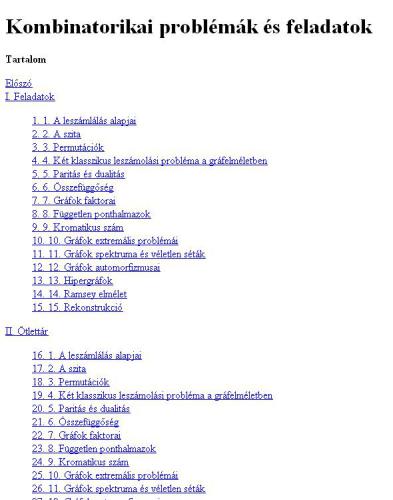 Kombinatorikai problémák és feladatok