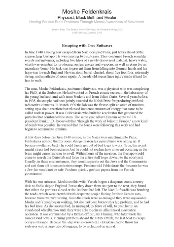 Moshe Feldenkrais: Physicist, Black Belt, and Healer