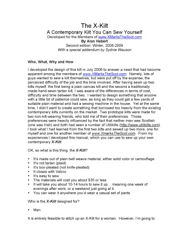 The X-Kilt. A Contemporary Kilt You Can Sew Yourself