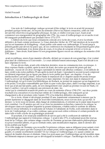 Introduction à l’anthropologie de Kant