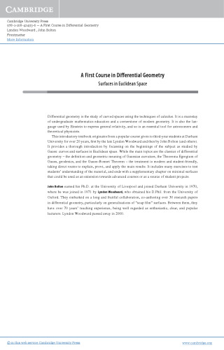 A first course in differential geometry : surfaces in Euclidean space