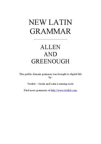 New Latin Grammar