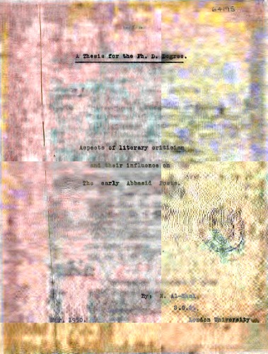 Aspects of Literary Criticism and Their Influence on the Early Abbasid Poets