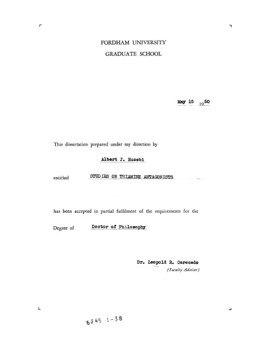 Studies on Thiamine Antagonists