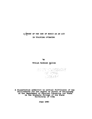 A Study of the Use of Music as an Aid in Teaching Swimming