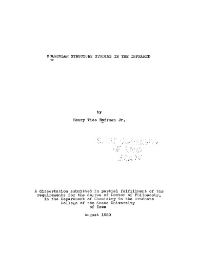 Molecular Structure Studies on the Infrared
